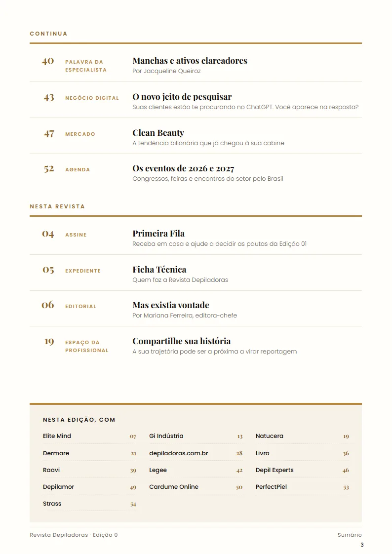 Página 3 — Revista Depiladoras · Ficha Técnica